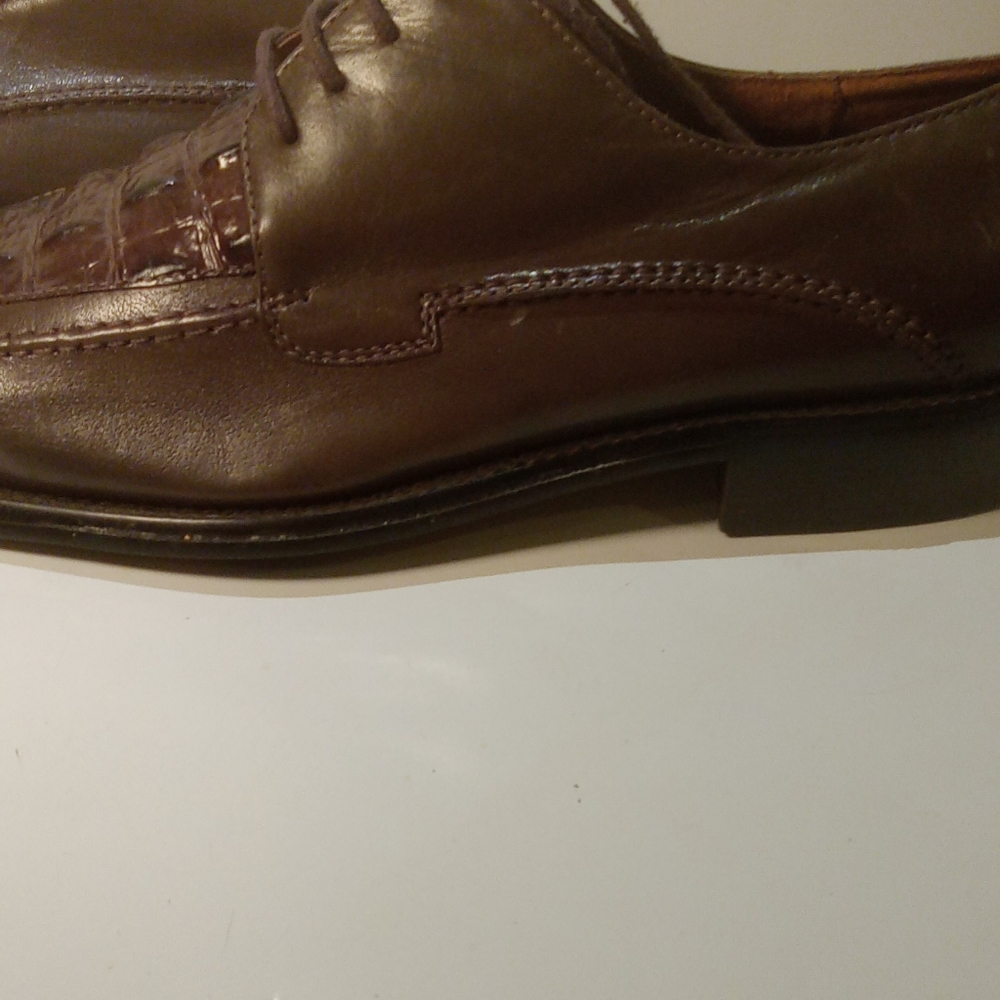 Georgio S Brutini brown reptile textile lace loafers size 8 1/2